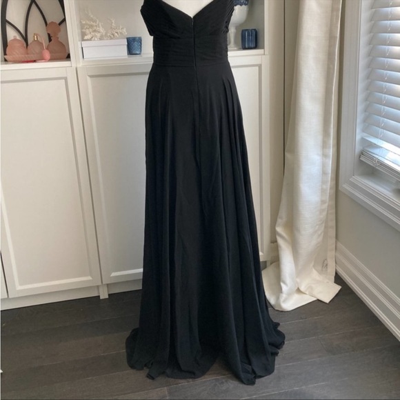 BLACK CAP SLEEVE PROM/BRIDESMAID/EVENING PARTY DRESS - Picture 6 of 8